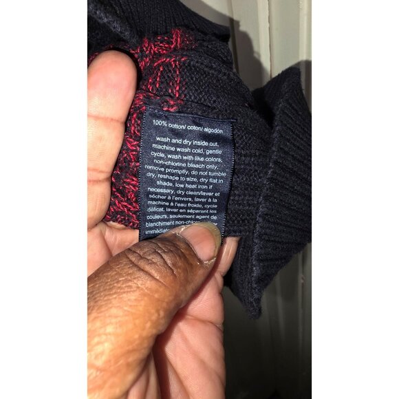 Tommy Hilfiger Women's XXL Red & Black Cable Knit Cotton Sweater Long Sleeve Gra - Picture 5 of 6